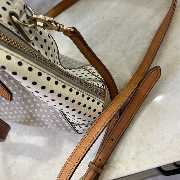 Fossil handbag gray and white dotted canvas - Picture 10 of 12